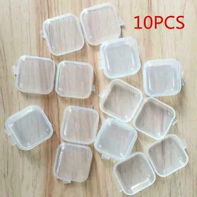 1/10X Mini Clear Plastic Small Box Jewellery Earplugs Storage Container Box US3 • $0.99