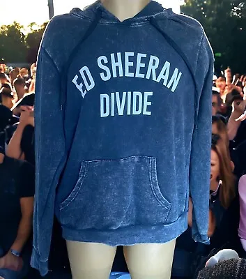 Ed Sheeran Tour Hoodie Medium Official Divide World Tour Grey Acid Wash • £24.99