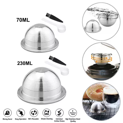 Stainless Steel Reusable Refillable Coffee Pod Capsules Kit For Nespresso Vertuo • $32.42