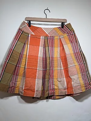 Isaac Mizrahi Target Skirt Size 12 Plaid Pleated  Cotton Casual School • $16.15