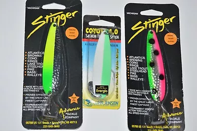 3 Lures Luhr Jensen Coyote 4.0 Trolling Spoon & Michigan Stinger Assortment • $21.95