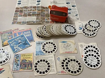 Vintage View-Master Viewer With 70 Reels Disney SnoopyTravel+ Cartoonmovies • $69.99