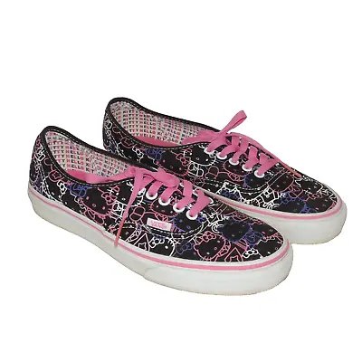 Vans Hello Kitty Canvas Shoes Women's Size 9.5 Black/Pink • $45