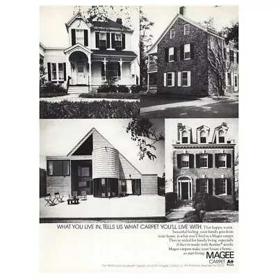 1975 Magee Carpet: What You Live In Tells Us Vintage Print Ad • $7.25