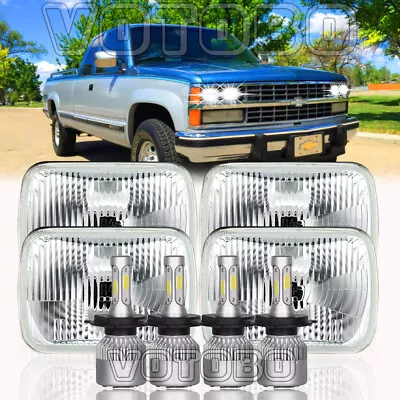 4 X6  Rectangular Conversion Headlights For 1988-1989 Chevy C/K1500 K2500 K3500 • $125.99