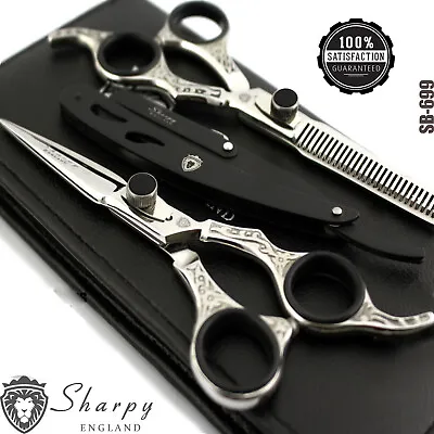 6.5  Hair Cutting Scissors Shear Thinning Kit Hairdressing Salon For Barber Pro • £16.99