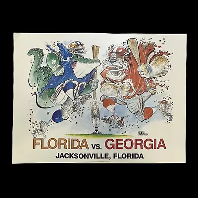 1990 Florida Gators Vs. Georgia Bulldogs Poster By SCRAWLS Sam Rawls 24  X 18  • $32.69