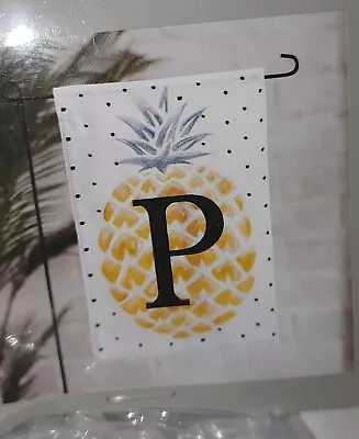 Pineapple Lawn Flag With Stand Burlap P Initial Kirklands. New In Package • $16.99