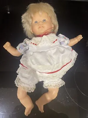 Corolle Vintage Baby Doll Grey Blue Eyes 1996 original DressRare12  • $9.95