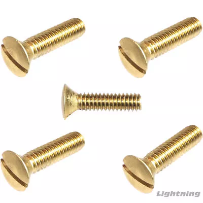 10-24 X 2  Solid Brass Oval Head Machine Screws Slotted Drive Quantity 25 • $16.18