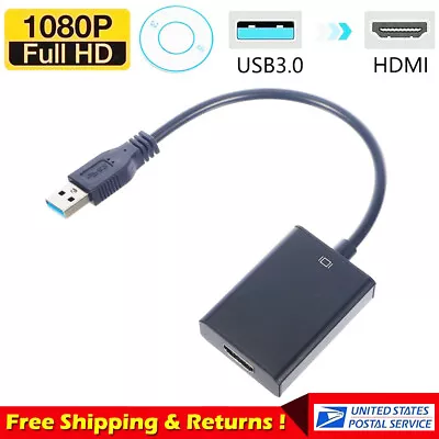 HD 1080P USB 3.0 To HDMI Video Cable Adapter For PC Laptop Projector Converte US • $9.49