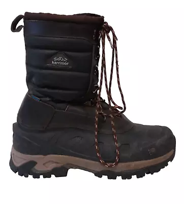 KARRIMOR Fleece Lined High Top Lace Up Outdoor Winter Walking Boots UK 10 Brown • £7.29