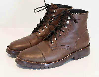 Thursday Boot Co. StormKing Captain Lug Sole Brown Boots Cap Toe Mens 8 • $139.99