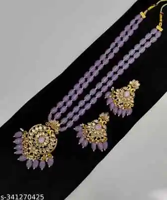 Indian Bollywood Gold Plated Kundan Choker Bridal Necklace Earrings Jewelry Set • $23.60