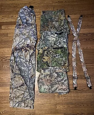 BIG 3XL Hunting Pants Lot - Pants Overall Suspenders - Mossy Oak Realtree • $163.95