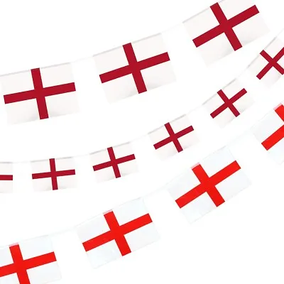 £4.17 • Buy ENGLAND FLAG BUNTING St George Cross English Sports Garland Banner Side 12'/20'