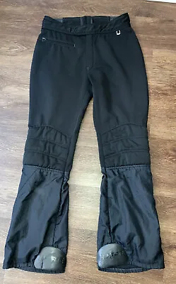 Vintage 80s Roffe Jett Black Ski Pants Stirrups Knee Padding Scholler Men's Sm. • $40