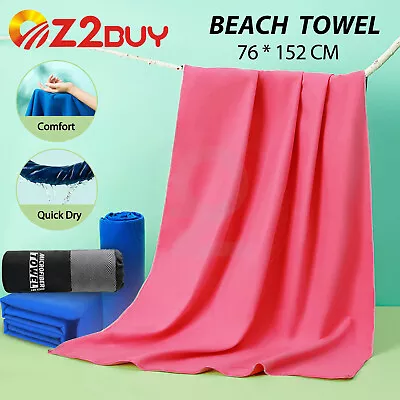 Microfiber Towel Gym Sport Footy Travel Camping Swimming Beach Bath Microfibre • $19.40