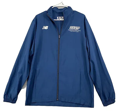 New Balance Bay State Games MASF Rain Jacket Mens Size S Blue Full Zip Polyester • $15.99