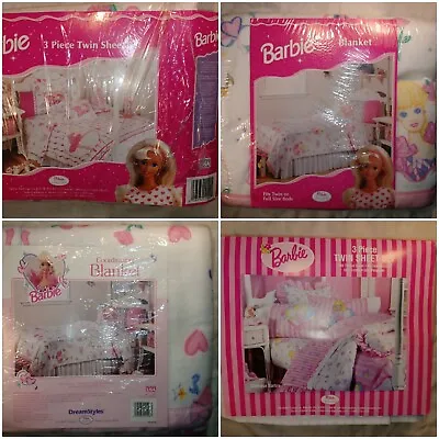 New Vintage Barbie Blanket Sheet Set Twin Full • $59.99