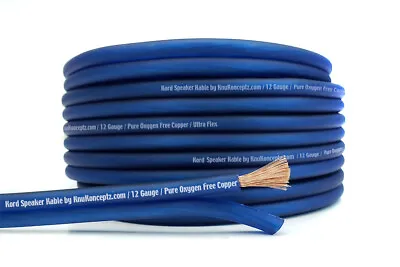 $9.49 • Buy KnuKonceptz Kord Speaker Wire Ultra Flex Blue OFC 12 Gauge Cable 10'