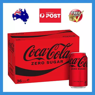 NEW - Coca-Cola Coke No Sugar Soft Drink Cans 36 X 375ml • $43.95