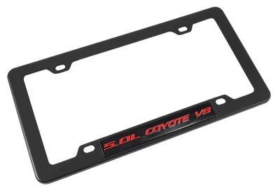 $19.85 • Buy 2011-2023 Ford Mustang GT & F150 5.0 Coyote V8 Emblem Black License Plate Frame