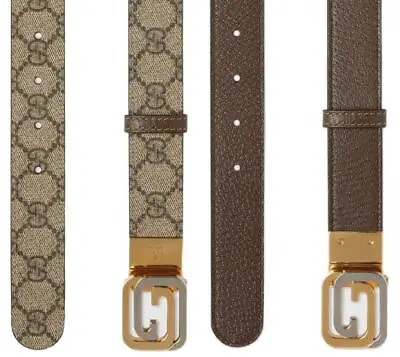 New Gucci Reversible Gg Supreme Leather Square Interlocking G Buckle Belt 105/42 • $439.99