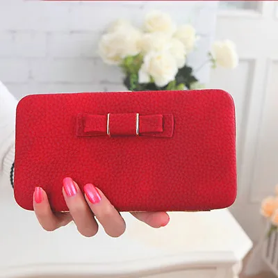 £4.69 • Buy Womens Clutch Bag Ladies Leather Wallet Purse Handbag Phone Card Coin Zip Holder