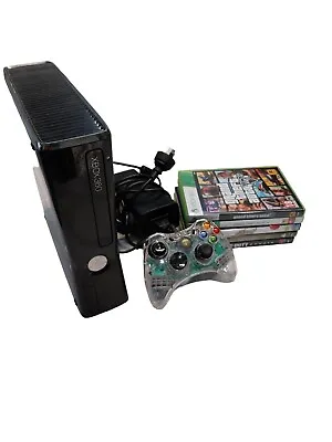 Xbox 360 Slim Console Bundle Comes With Everything Pictured Tested OK  • $139