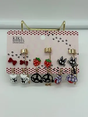 Studio Ghibli Kiki's Delivery Service Jiji Strawberry Jam Cuff Earrings Set • $22