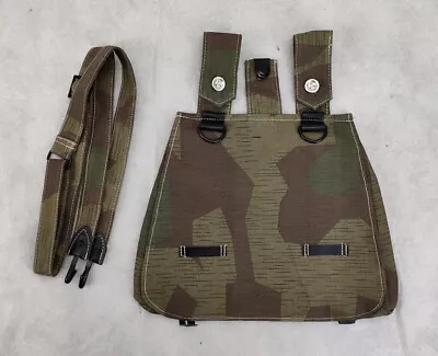 MILITARY WWII WW2 GERMAN ARMY TAN&WATER CAMO M31 BREAD BAG + Shoulder Strap • $25.99