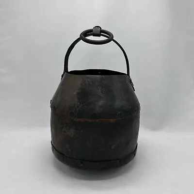 Iron Riveted Hanging Pot Cauldron Bucket • $49.99