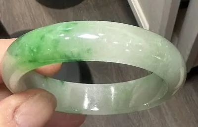 Old High Grade Hand Made Chinese Genuine Green JADE Bangle Bracelet 66.9 Grams • $9.99