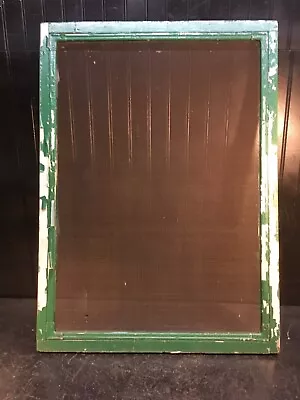 VTG Shabby Green Window Sash 23in X 31.5in With Mesh Wire Bug Screen • $44.99