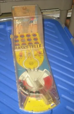 Vintage 1960s Marx Basketelle Basketball Pinball Toy Tin Plastic 12in Long • $12