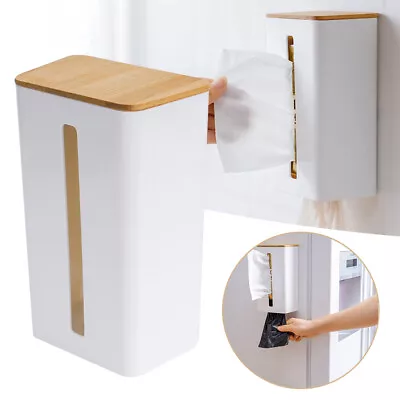 $24.31 • Buy Wall Mounted Tissue Box Holder Toilet Paper Storage Case Garbage Bag Dispenser