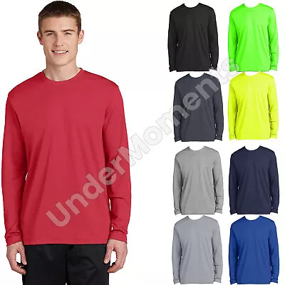 Sport-Tek Men's Dry-Fit RacerMesh Moisture Wicking Long Sleeve T-Shirt Tee • $13.99