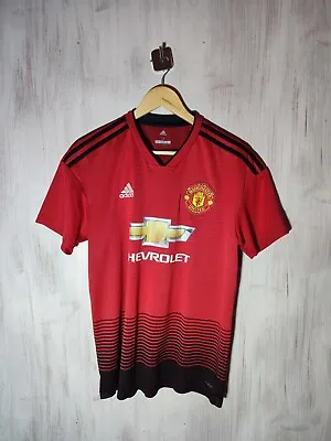Manchester United 2018 2019 Home Sz M Adidas Soccer Shirt Jersey Footbal Kit Tee • $49.95