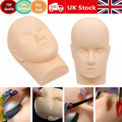 Soft Silicone Makeup Mannequin Cosmetology Practice Training Mannequin Head Doll • £11.99