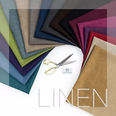 Premium Linen Look Upholstery Fabric Soft Material Cushion Curtain Sofa  • £7.97