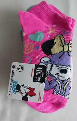 Disney Minnie Mouse No-Shows Socks 5 Pack /Shoes Size 7 1/2-3 1/2 NWT. • $6.98