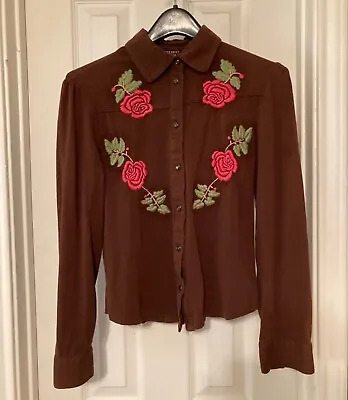 $20.50 • Buy Rodeo Diva Western Embroidered Ladies Snap Button Shirt S