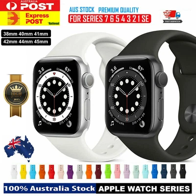 $5.59 • Buy For Apple Watch IWatch Band Series 8 7 6 5 4 Silicone 38 40 41 42 44 45mm Strap