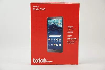 TOTAL BY VERIZON NOKIA C100 32GB Blue  Prepaid Smartphone New In Sealed Package • $29.99