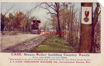 J. I. Case Threshing Machine Co. Steam Roller Building Country Roads Racine Wi • $7.49