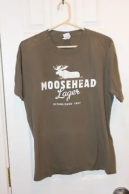 Brown Moosehead Lager Distressed Screened T-shirt - Adult Large / L • $14.99