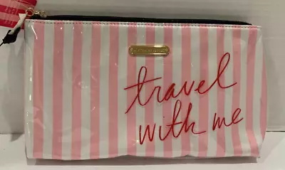 Victoria's Secret Pink Signature Stripes Cosmetic Make Up Case Bag • $15.99