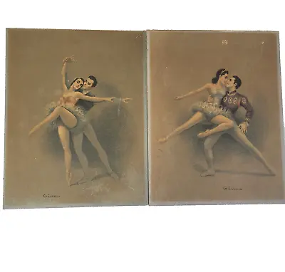 Vintage 60s Mid Century Ballet Dancer Dancing Prints Set Of Two 14  X 11  • $32.47