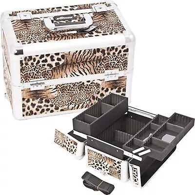 Makeup Train Case Cosmetic Aluminum Organizer Nail Artist Storage Pro Sunrise • $44.99